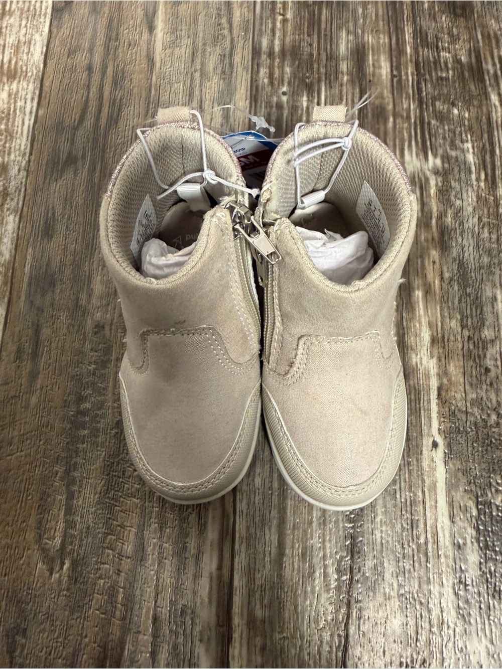 Stride Rite Little Girls Beige Suede Ankle Boots with Glitter Hearts Size 6 - Picture 16 of 16